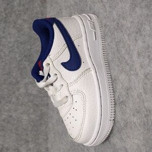 Nike Air Force 1 Toddler White  Blue Low Sneakers Size 5c